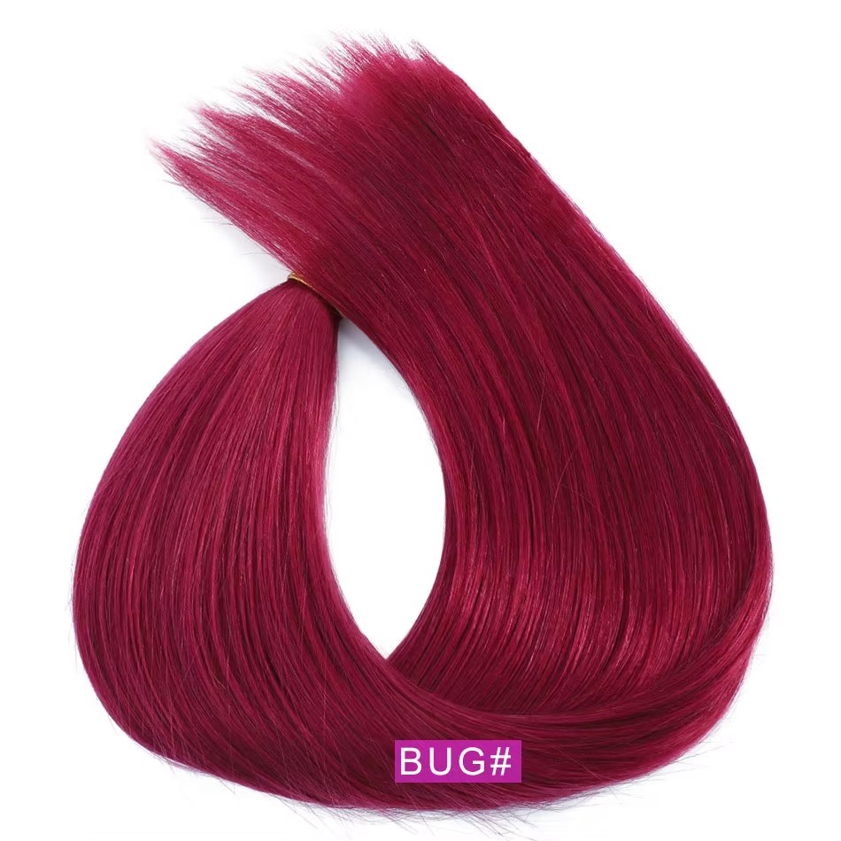 #Burg  Genius Weft Hair Extensions 100g  Human Hair Weft Thick Ends Genius Weft Human Hair Extension