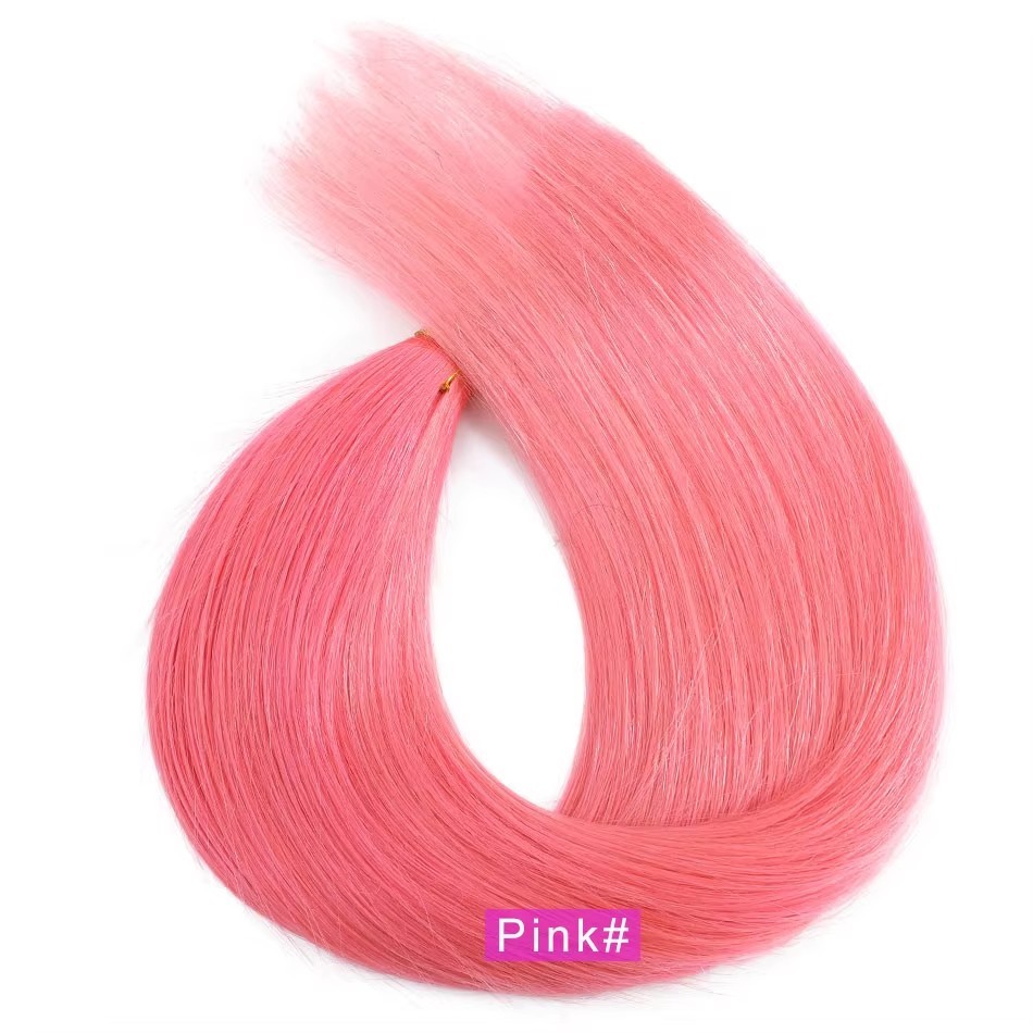 Colorful #Pink  Genius Weft Hair Extensions 100g  Fancy Color Virgin  Cuticle  Human Hair  Weft Extensions