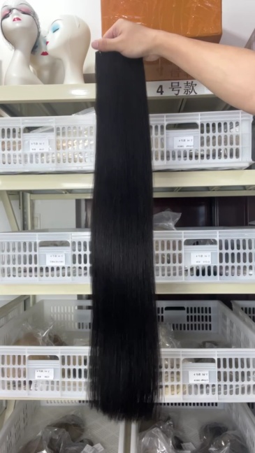 Jet  Black #1 Genius Weft Hair Extensions 50g Raw Virgin Cuticle Aligned  Genius Weft Hair Extension