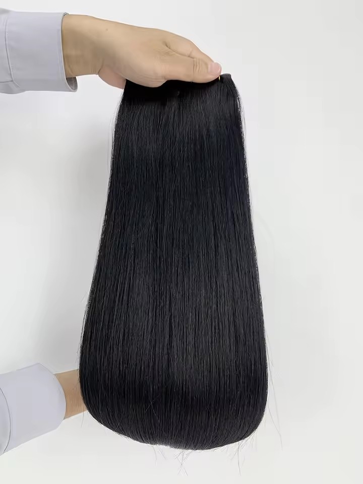 Jet  Black #1 Genius Weft Hair Extensions 50g Raw Virgin Cuticle Aligned  Genius Weft Hair Extension
