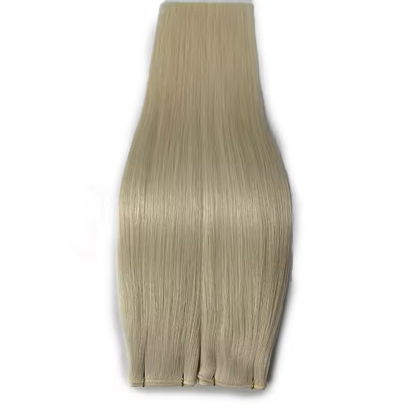 White Blonde #1001  Genius Weft Virgin Hair Extensions 50g Raw Virgin Cuticle Aligned  Extensions Seamless  Genius Weft