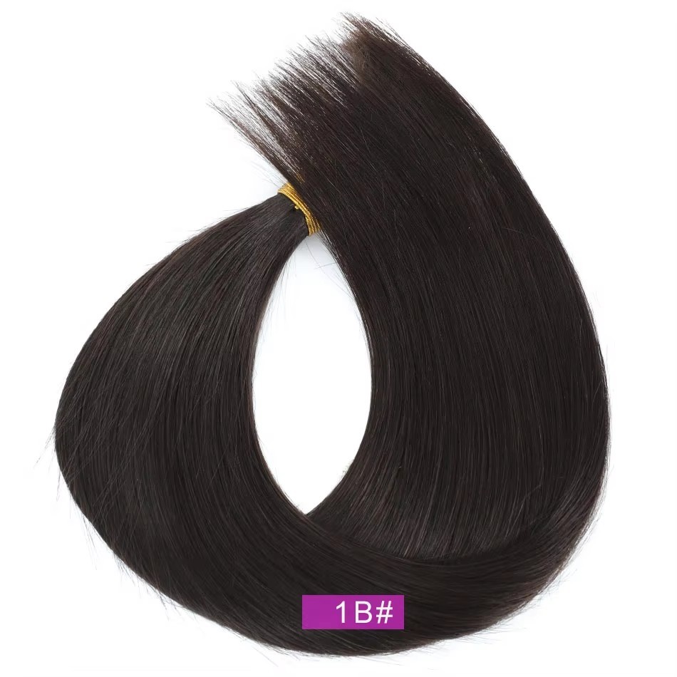 Natural  Black #1B Genius Weft Hair Extensions 50g Volume Genius Wefts Cuticle Aligned Remy Human Hair Weft