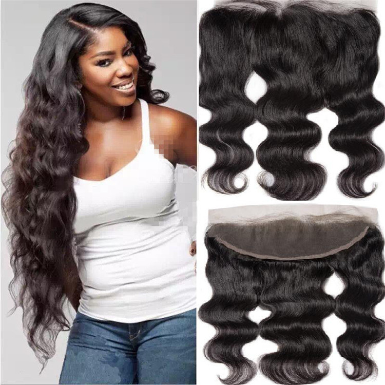 13x4 Body Wave  Natural Color  Human Hair Lace Frontal  Remy Human Hair Transparet  Lace Frontal For Woman
