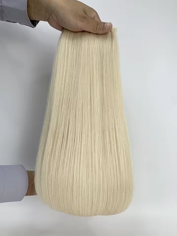 Blonde #24a  Genius Weft Virgin Hair Extensions 50g Raw Virgin Cuticle Aligned  Extensions Seamless  Genius Weft
