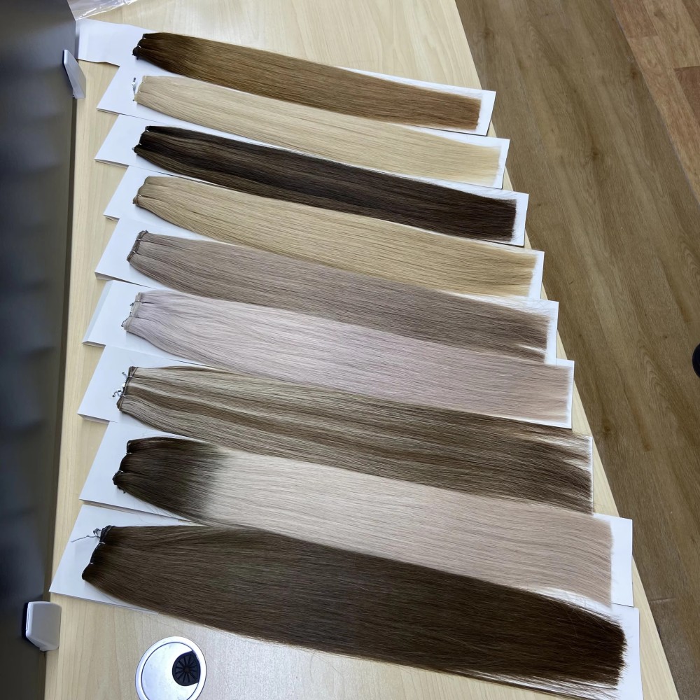 Jet Black #1 Genius Weft Hair Extensions 100g Virgin Hair Cuticle Aligned  Hand Tied Weft Genius Weft