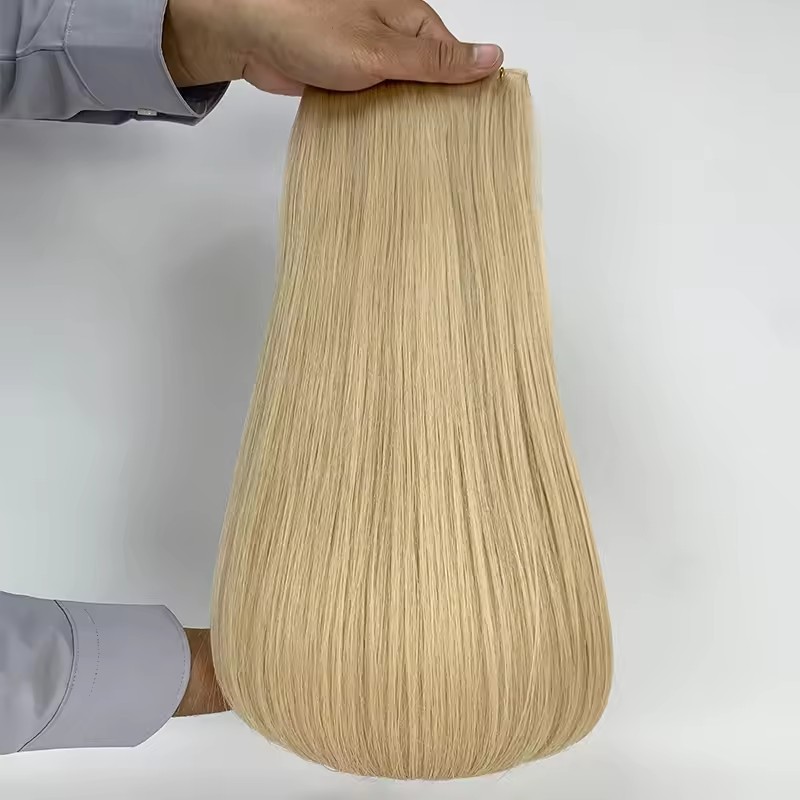 Piano Blonde #M18/60  Genius Weft Virgin Hair Extensions 50g Raw Virgin Cuticle Aligned  Extensions Seamless  Genius Weft
