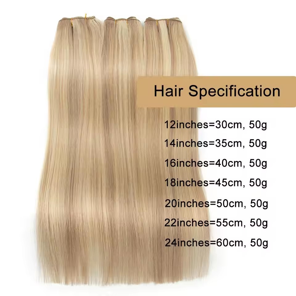 Blonde #613  Genius Weft Virgin Hair Extensions 50g Raw Virgin Cuticle Aligned  Extensions Seamless  Genius Weft