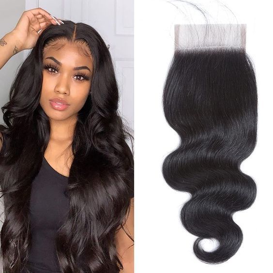 4x4 Body Wave Natural Color  Human Hair Lace Closure  Remy Human Hair Transparet  Lace Closure