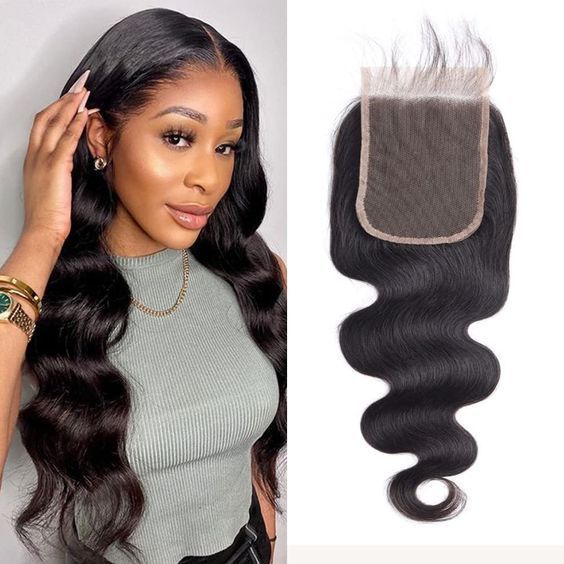 5x5 Body Wave  Natural Color  Human Hair Lace Closure  Remy Human Hair Transparet  Lace Closure For Woman