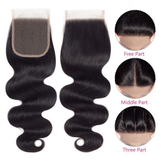 4x4 Body Wave Natural Color  Human Hair Lace Closure  Remy Human Hair Transparet  Lace Closure