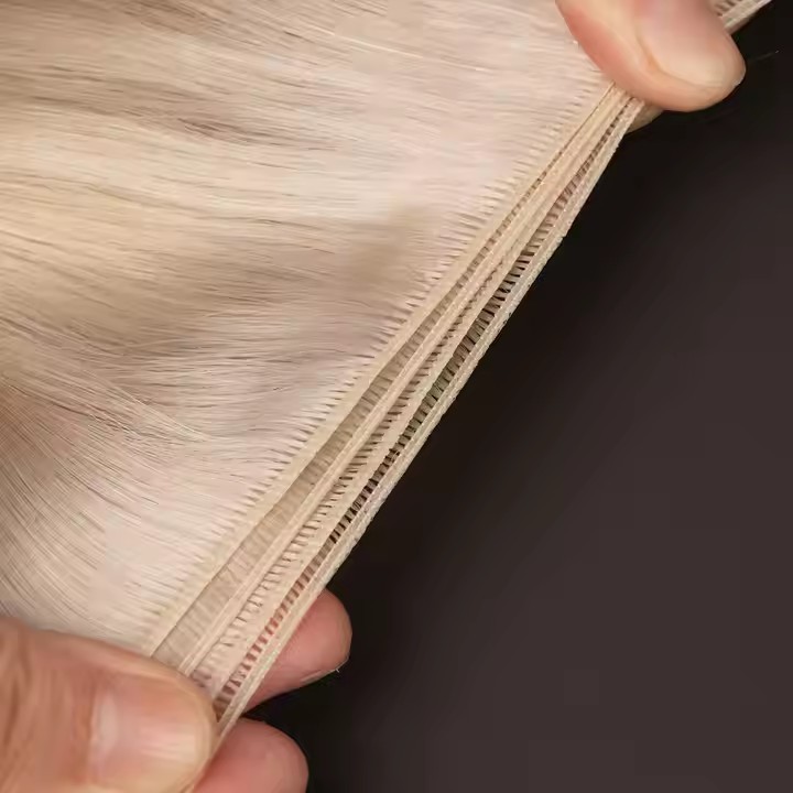 Piano Blonde #FB Genius Weft Virgin Hair Extensions 50g Raw Virgin Cuticle Aligned  Extensions Seamless  Genius Weft