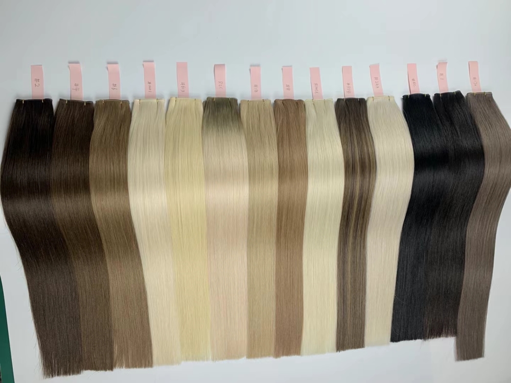 Jet  Black #1 Genius Weft Hair Extensions 50g Raw Virgin Cuticle Aligned  Genius Weft Hair Extension