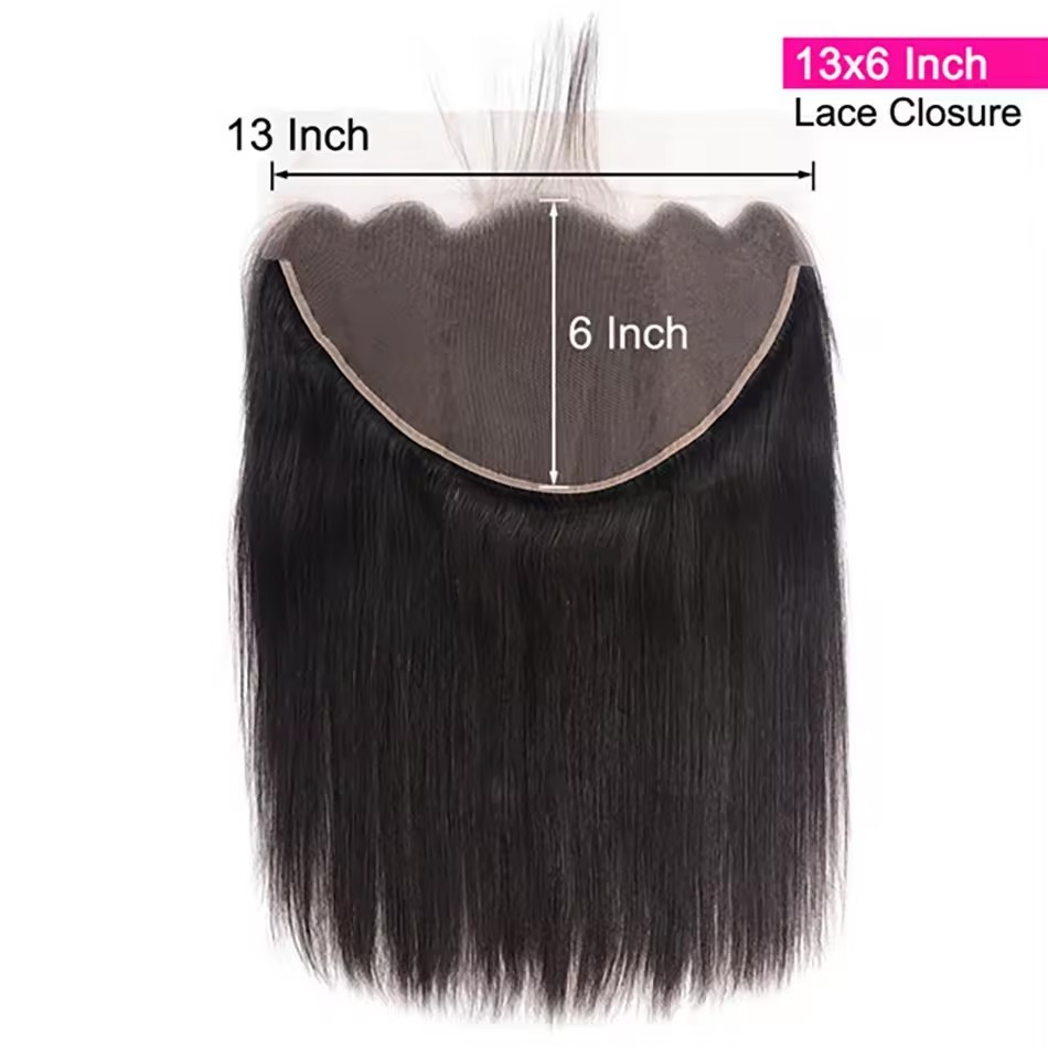 13x6 Straight  Lace Frontal 100% Human Hair Remy Pre Plucked  Natural Color  Original Natural 13x6 HD Lace Frontal