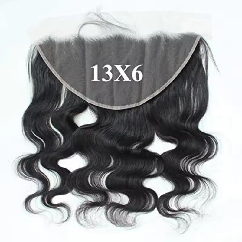 13x6 Lace Frontal Body Wave 100% Human Hair Pre-Plucked Hairline Brazilian Virgin Hair Transparent Lace Closure