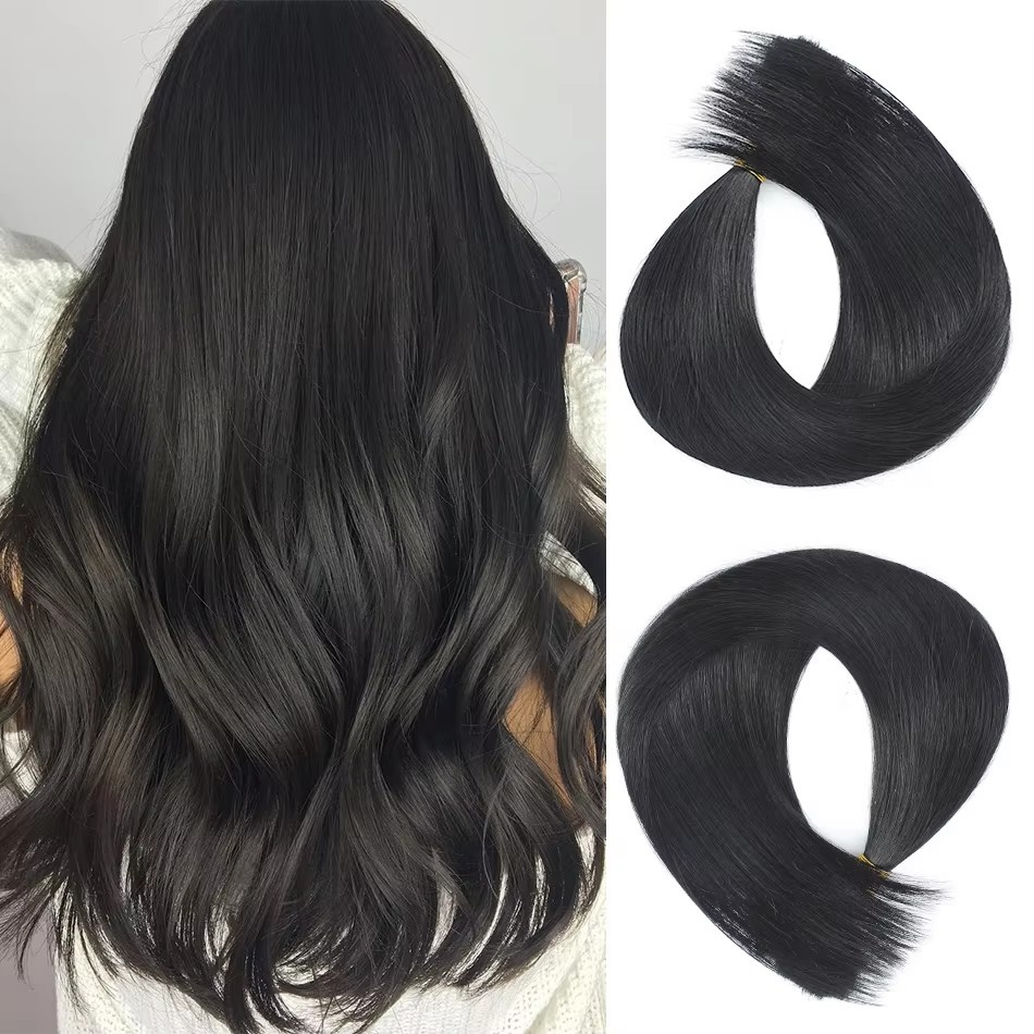 9A 100g Jet l Black 1# Pre Bonded Keratin I Tip Fusion Hair Stick Hair Extensions 100% Real Human Hair Remy Cuticle Hair Extension