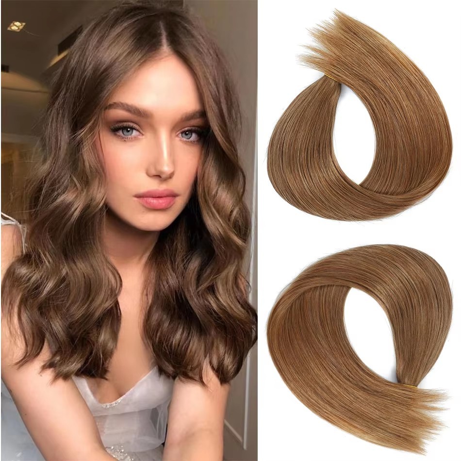 9A 100g Light Brown 14# Straight I Tip Hair Extensions 100% Human Hair Remy Russian Wholesale Thick End Keratin tip