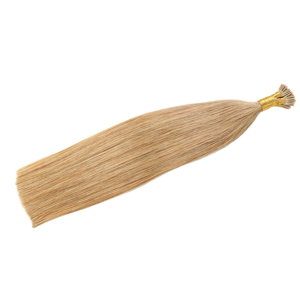 9A 100g Light Brown  16# Straight I Tip Hair Extensions 100% Human Hair Remy Russian Wholesale Thick End Keratin tip