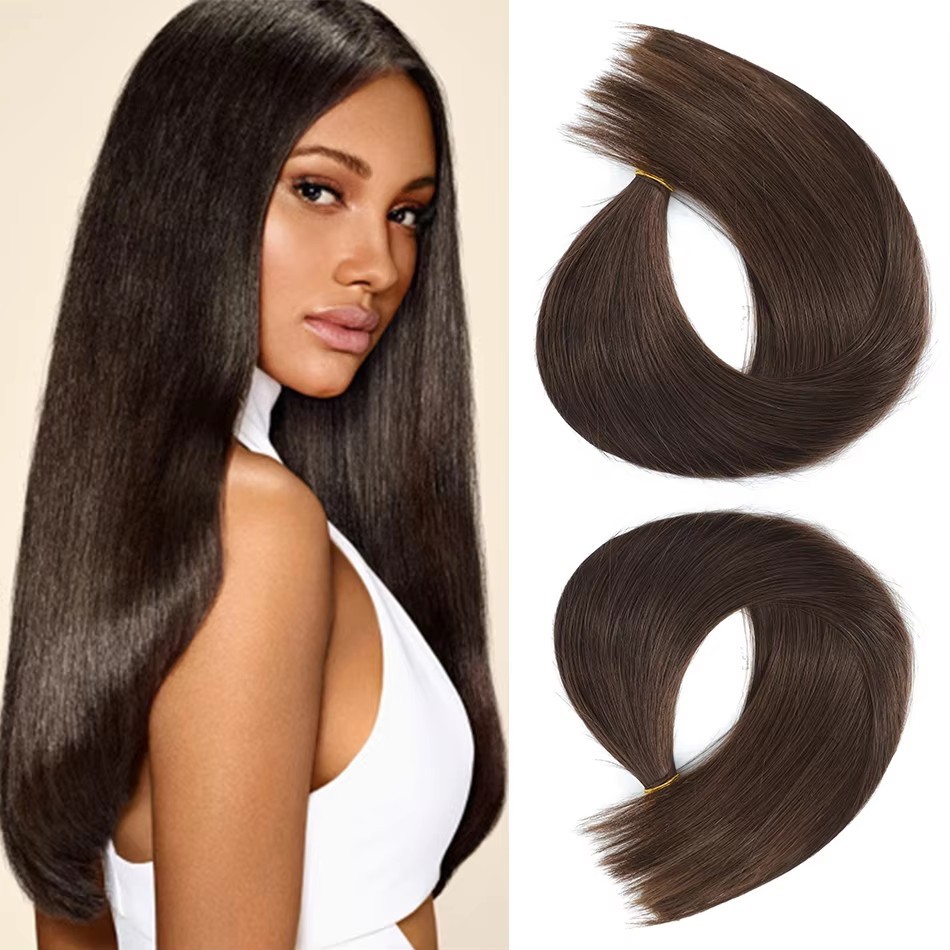 9A 100g  Dark Brown 2# Pre Bonded Keratin I Tip Fusion  Stick Hair Extensions Virgin Indian Remy Hair