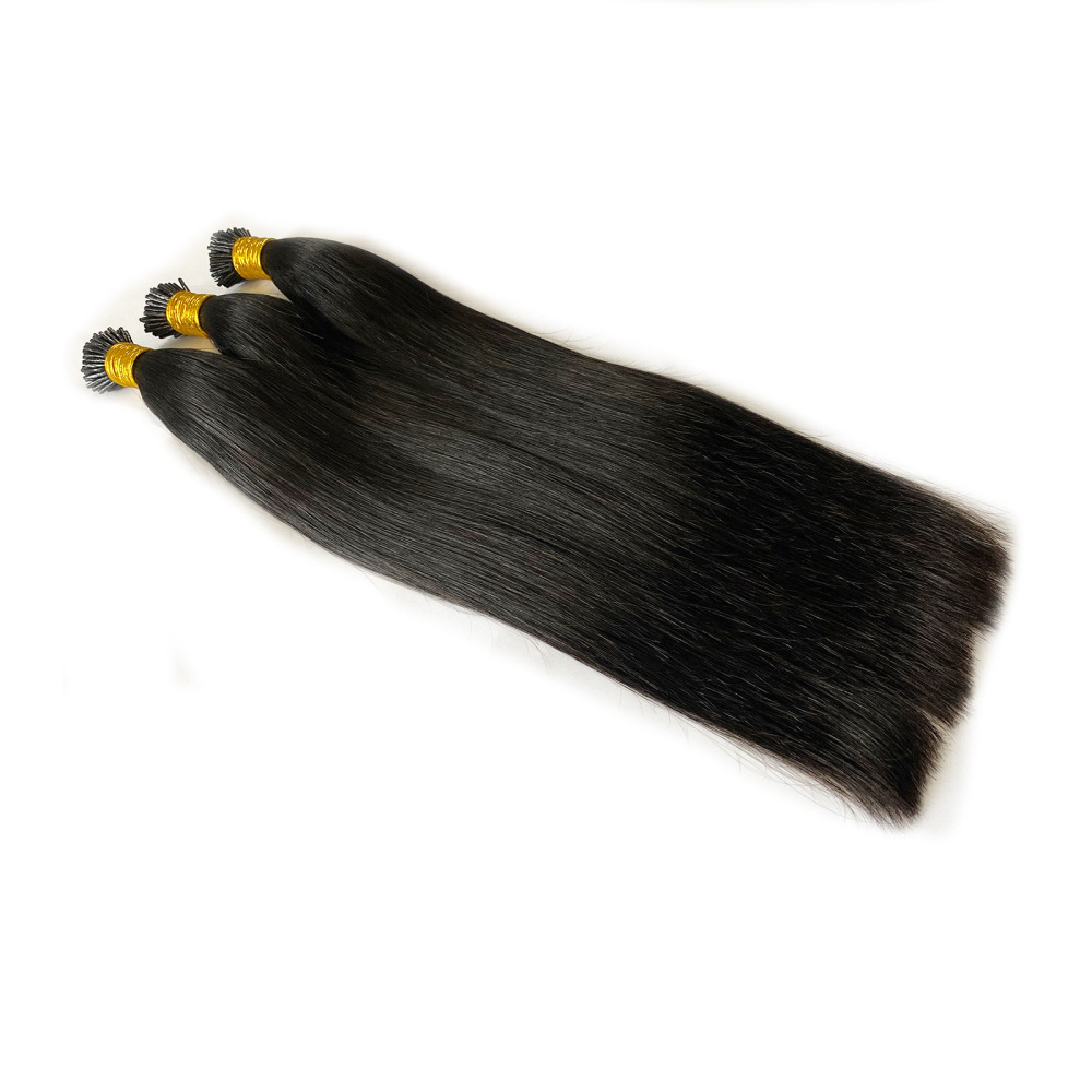 9A 100g Natural Black 1B# Pre Bonded Keratin I Tip Fusion Hair Stick Hair Extensions 100% Real Remy Human Hair