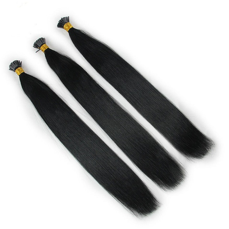 9A 100g Jet l Black 1# Pre Bonded Keratin I Tip Fusion Hair Stick Hair Extensions 100% Real Human Hair Remy Cuticle Hair Extension