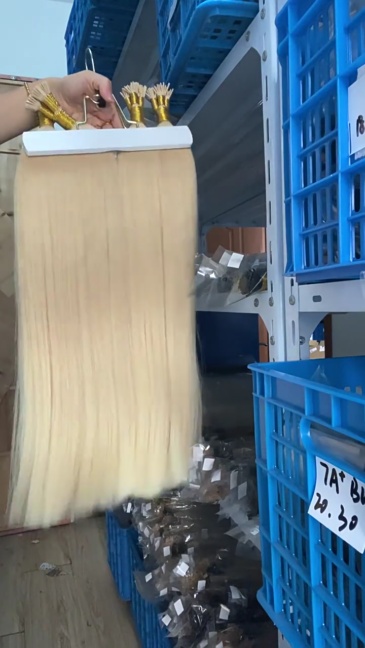 9A 100g  Blonde #613  Pre Bonded Keratin I Tip  Hair Extensions   Natural Real Human Hair Fusion Extensions Keratin Capsule