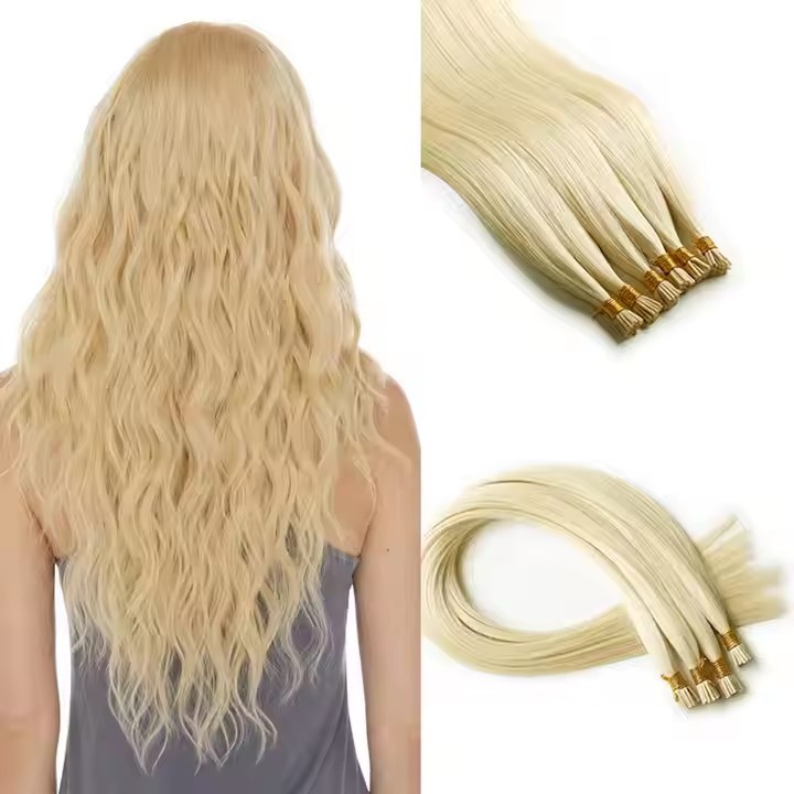 9A 100g  Blonde #613  Pre Bonded Keratin I Tip  Hair Extensions   Natural Real Human Hair Fusion Extensions Keratin Capsule