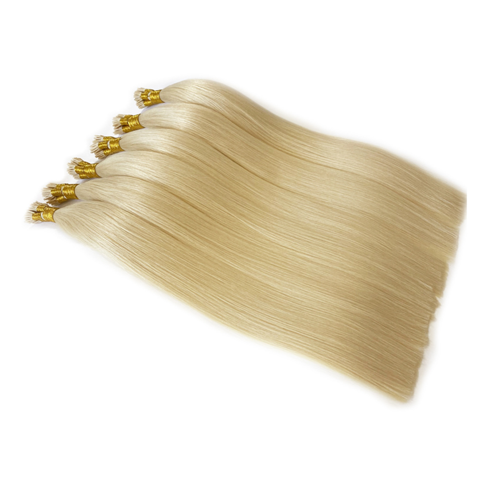 9A 100g  Blonde #613  Pre Bonded Keratin I Tip  Hair Extensions   Natural Real Human Hair Fusion Extensions Keratin Capsule