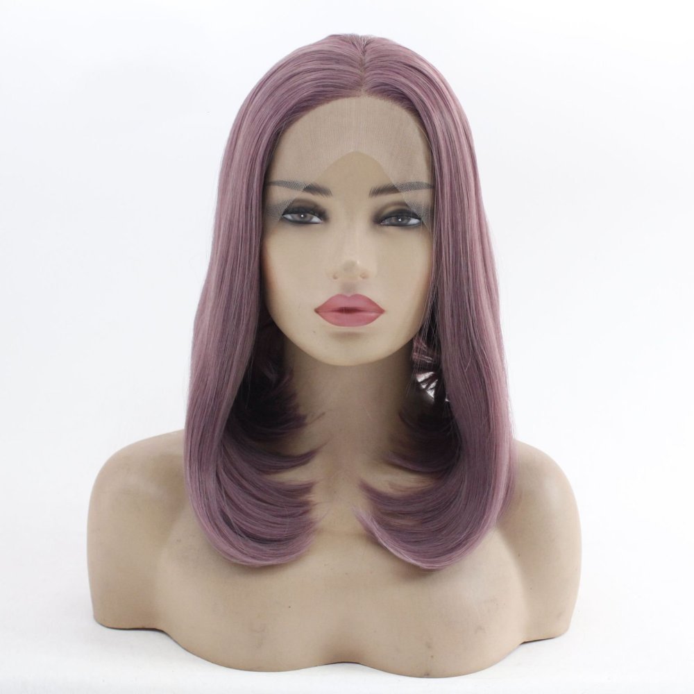 Short  Bob  Black  13*4 HD Lace Front  Heat resistant Wig   Brown Straight Bob Lace Front Synthetic Wig For Women Daily