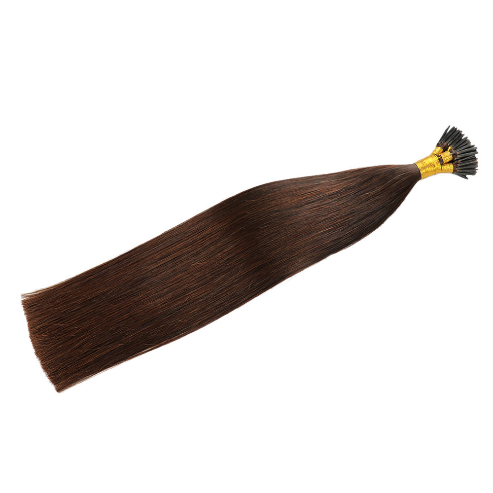 10A Dark Brown Color #2 Stick I Tip Virgin Remy Human Hair Extensions Pre Bonded Keratin 100% Human Hair Extensions
