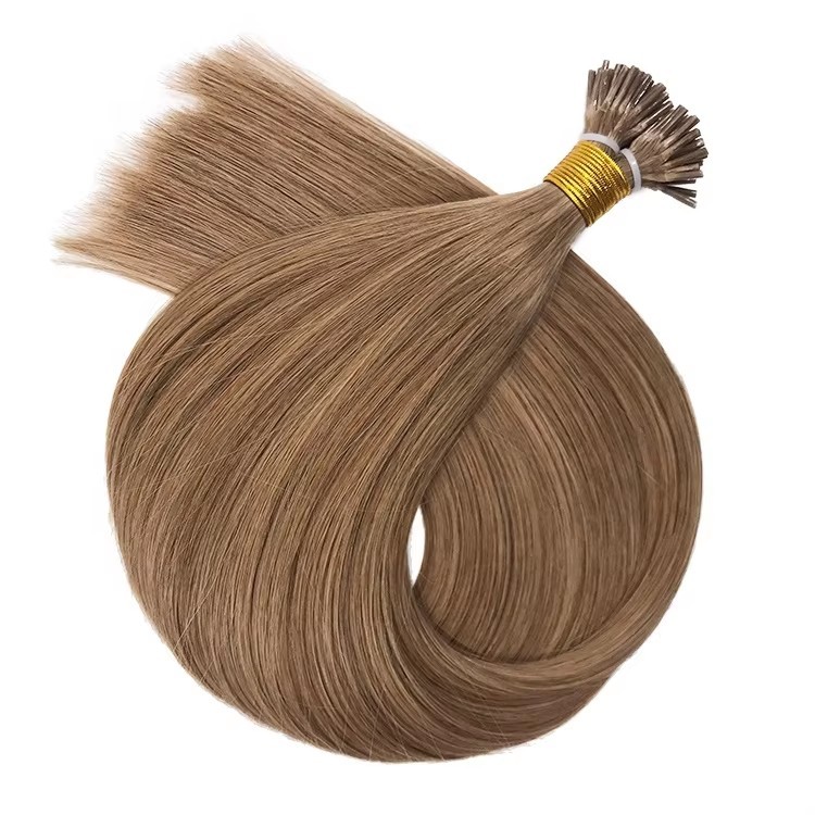 11A 100g Brown  #6 Prebond I Tip Virgin Human Hair Extensions   Italian Glue Full Thick End I Tip Human Hair Extensions