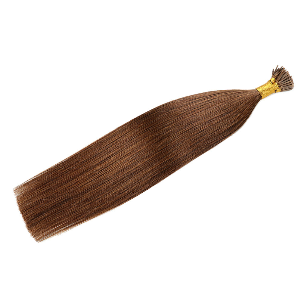11A 100g Brown  #6 Prebond I Tip Virgin Human Hair Extensions   Italian Glue Full Thick End I Tip Human Hair Extensions