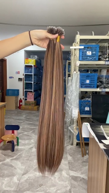 11A 100g Piano Blonde # P4/27 Prebond I Tip Virgin Human Hair Extensions Virgin Cuticle Remy Keratin Human Hair Extensions
