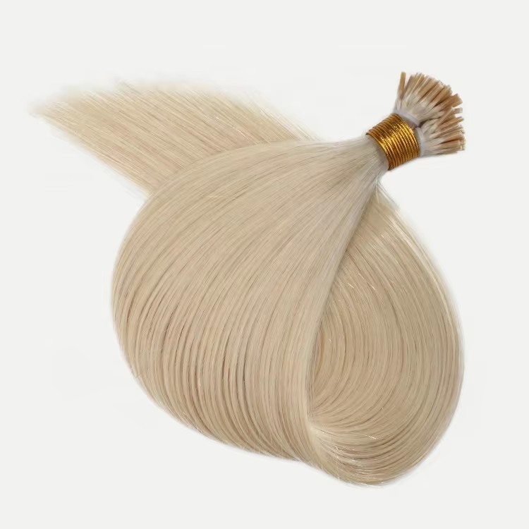 11A 100g Platinum Blonde #60 Prebond I Tip Virgin Human Hair Extensions Virgin Cuticle Remy Keratin Human Hair Extensions