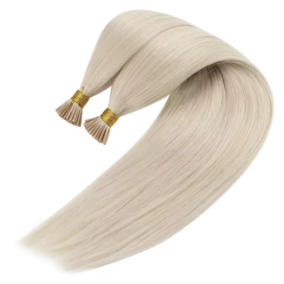 11A 100g Platinum Blonde #60 Prebond I Tip Virgin Human Hair Extensions Virgin Cuticle Remy Keratin Human Hair Extensions