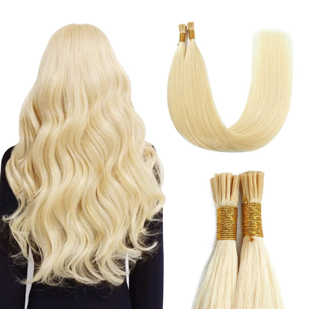 11A 100g Blonde #613 Prebond I Tip Virgin Human Hair Extensions Virgin Cuticle Remy Keratin Human Hair Extensions
