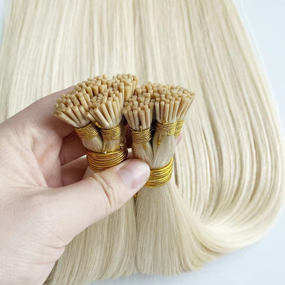 11A 100g Blonde #613 Prebond I Tip Virgin Human Hair Extensions Virgin Cuticle Remy Keratin Human Hair Extensions