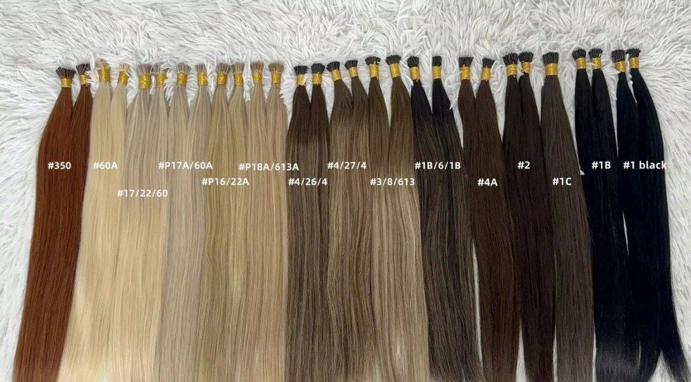 11A 100g Copper #350 Prebond I Tip Virgin Human Hair Extensions Virgin Cuticle Remy Keratin Human Hair Extensions