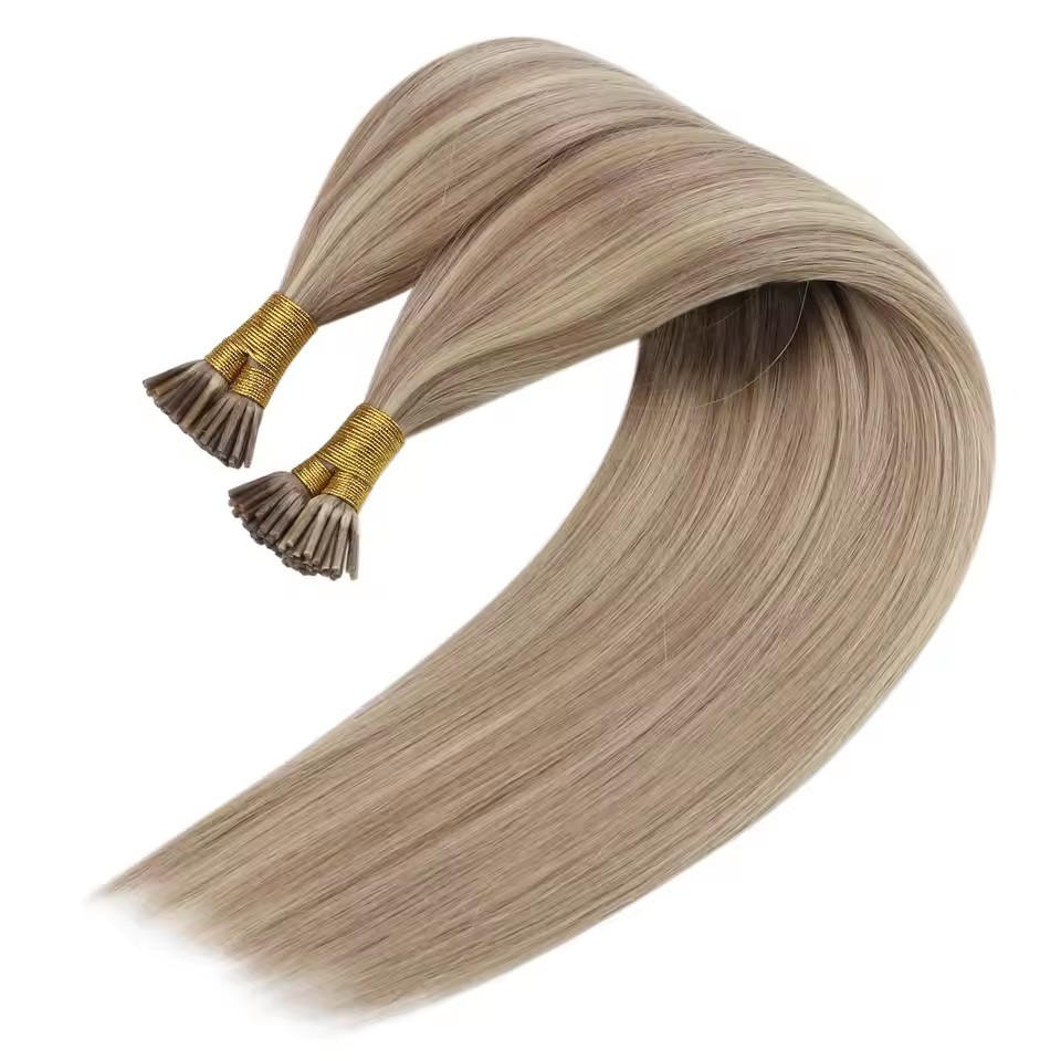 11A 100g Piano Blonde # P18/613 Prebond I Tip Virgin Human Hair Extensions Virgin Cuticle Remy Keratin Human Hair Extensions