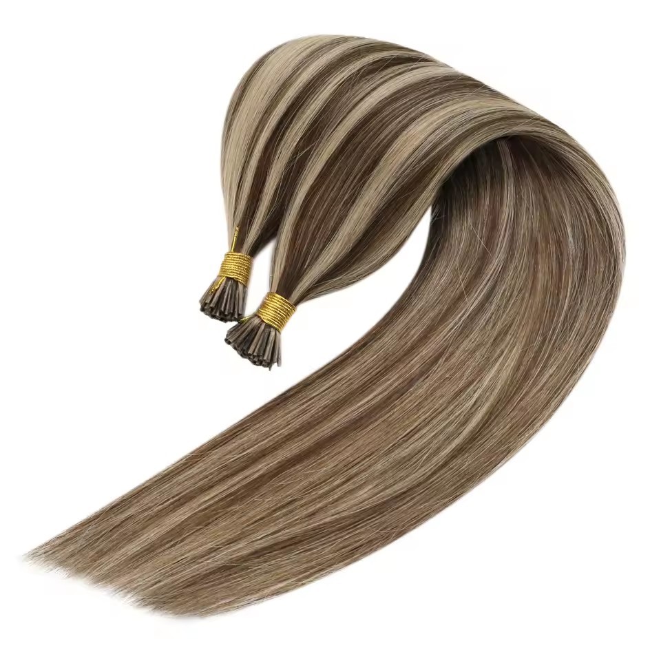 11A 100g Piano Blonde # Prebond I Tip Virgin Human Hair Extensions Virgin Cuticle Remy Keratin Human Hair Extensions