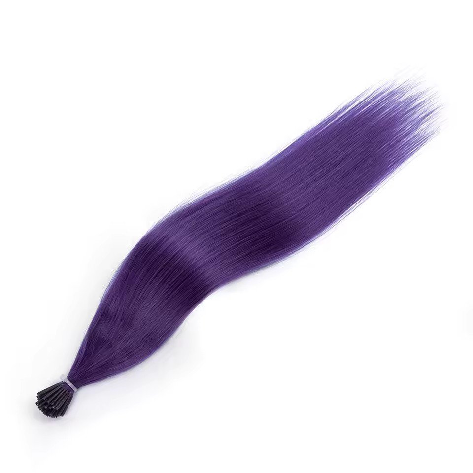 11A 100g  Purple Prebond I Tip Virgin Human Hair Extensions Natural Real Hair Fusion Blue Purple Pink  Human Hair Extensions
