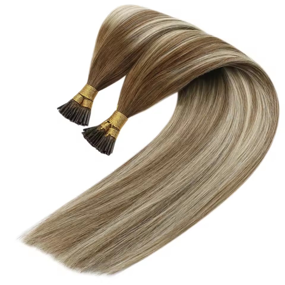 11A 100g Ombre # T6P6/613 Prebond I Tip Virgin Human Hair Extensions Virgin Cuticle Remy Keratin Human Hair Extensions