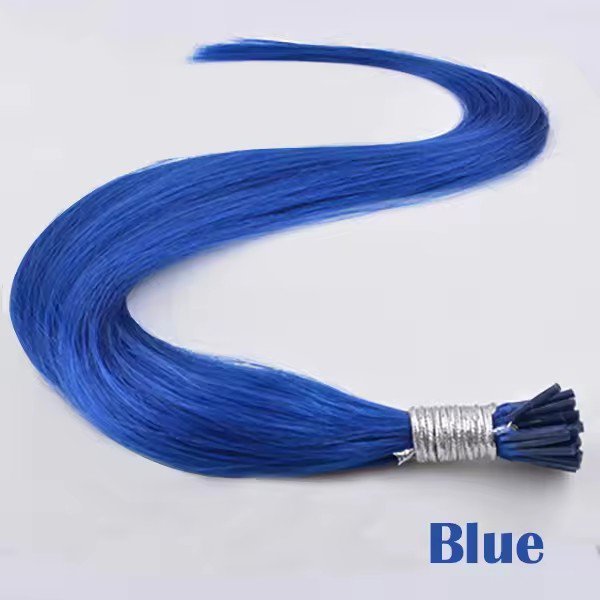 11A 100g Colorful  Prebond I Tip Virgin Human Hair Extensions Natural Real Hair Fusion Blue Purple Pink  Human Hair Extensions