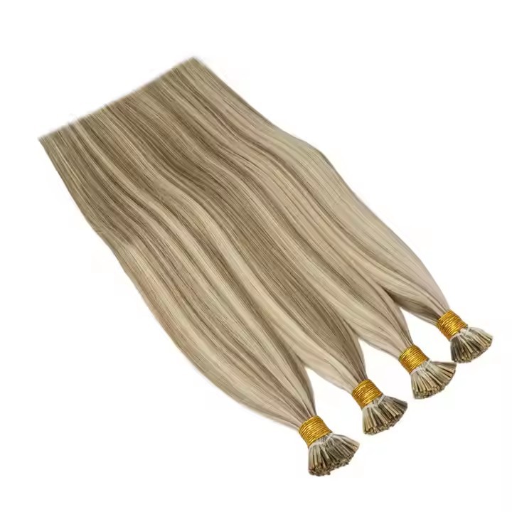 11A 100g Piano Blonde # P18/613 Prebond I Tip Virgin Human Hair Extensions Virgin Cuticle Remy Keratin Human Hair Extensions