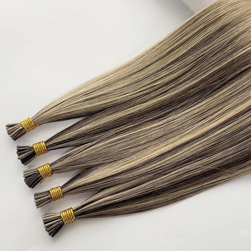 11A 100g Piano Blonde # Prebond I Tip Virgin Human Hair Extensions Virgin Cuticle Remy Keratin Human Hair Extensions