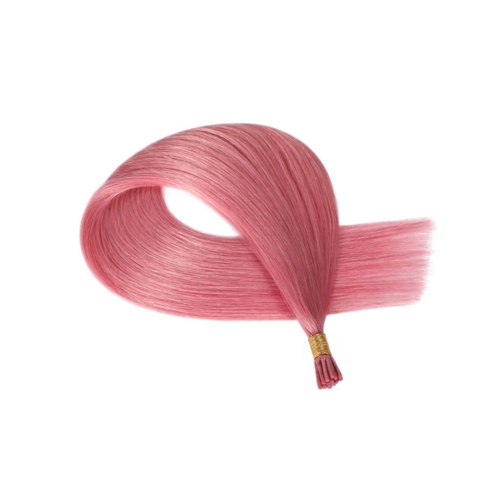 11A 100g  Pink Prebond I Tip Virgin Human Hair Extensions Natural Real Hair Fusion Blue Purple Pink  Human Hair Extensions