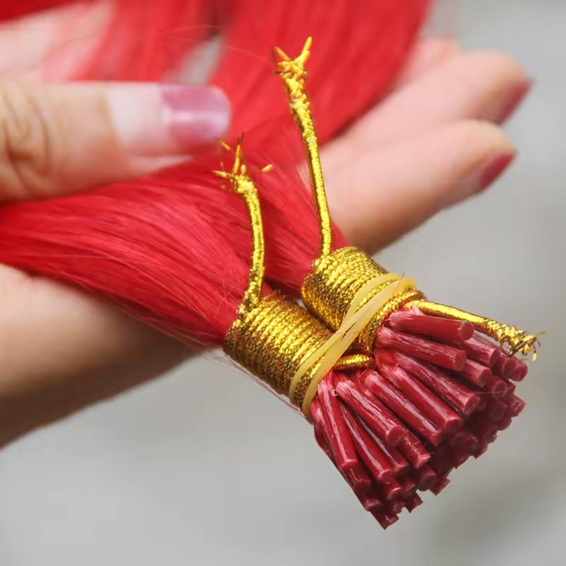 11A 100g Colorful  Prebond I Tip Virgin Human Hair Extensions Natural Real Hair Fusion Blue Purple Pink  Human Hair Extensions