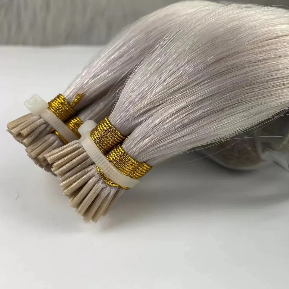 11A 100g White Blonde #1001 Prebond I Tip Virgin Human Hair Extensions Virgin Cuticle Remy Keratin Human Hair Extensions