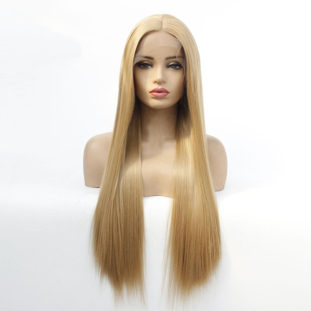 13x4 Long Straight  Lace Front  Synthetic Wigs Pre Plucked Synthetic Wigs Midele Part  Natural Hairline Wigs for Fashion Woman