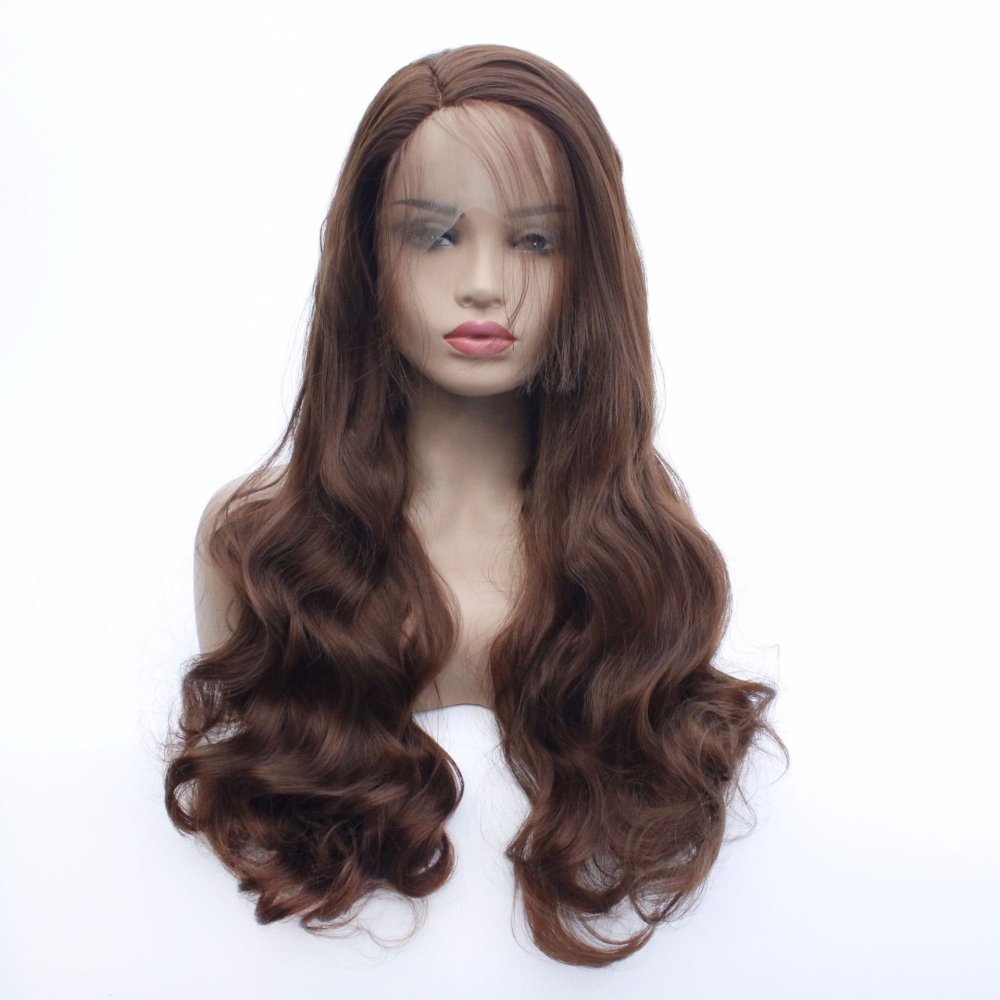 Long 18 -26 inch Body Wave Lace Front  Synthetic Wigs 13x4 Heat Resistant Lace Wigs With Baby Hair  For  Women