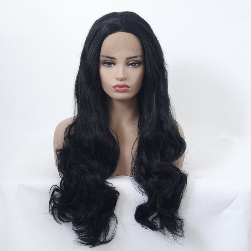 Long 18 -26 inch Body Wave Lace Front  Synthetic Wigs 13x4 Heat Resistant Lace Wigs With Baby Hair  For  Women